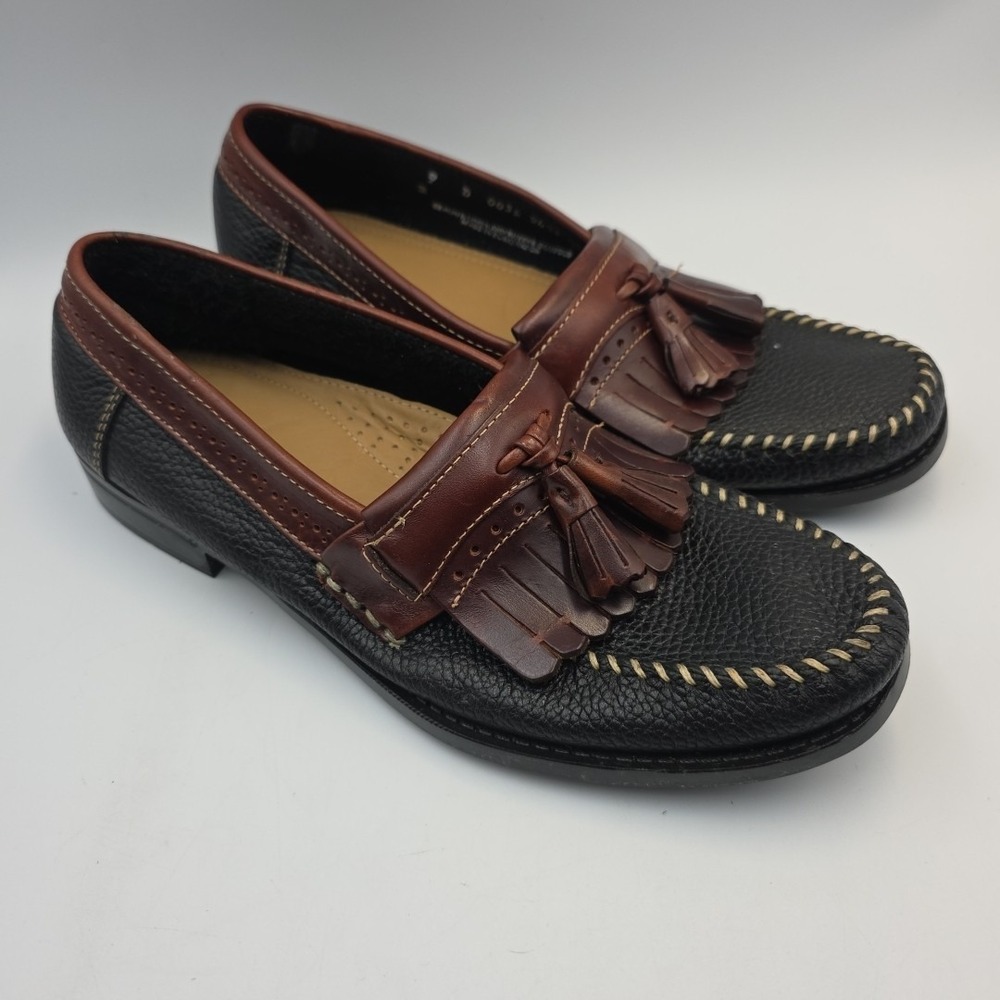 G.H. Bass Weejuns Kiltie Tassel Loafers Pebble Leather Shoes Men's‎ 9 D